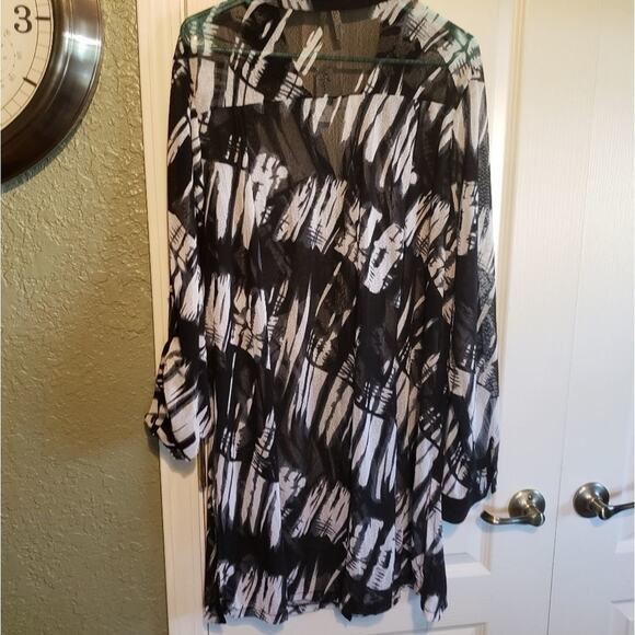 NEW Mirror Image sheer, button down, tunic, cover shirt 3X - Picture 2 of 8